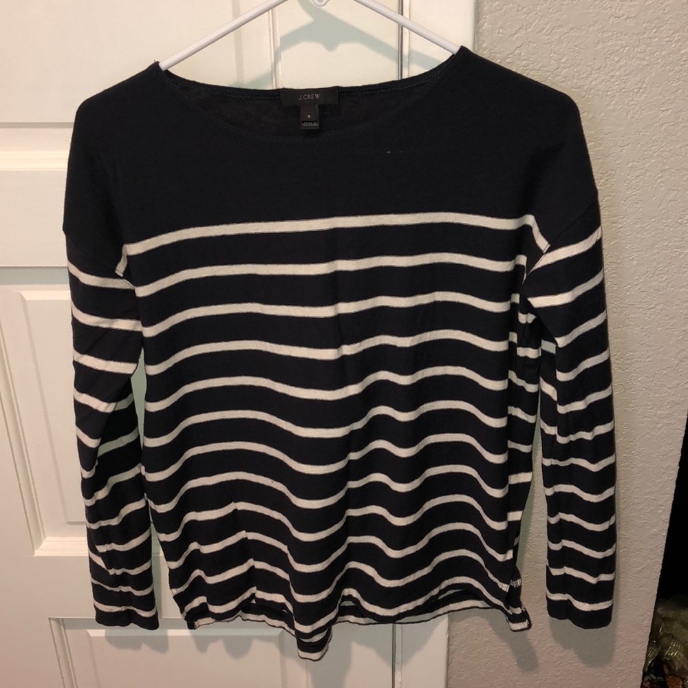 JCrew navy striped top